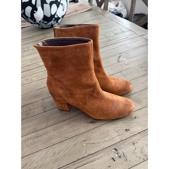 Free People FP Cecile Suede Leather Ankle Boots Booties Brown Size 41 11 - Picture 8 of 10